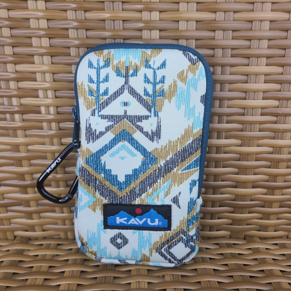 KAVU Southwest Patterned Zip Around Phone Pouch with Carabiner Clip